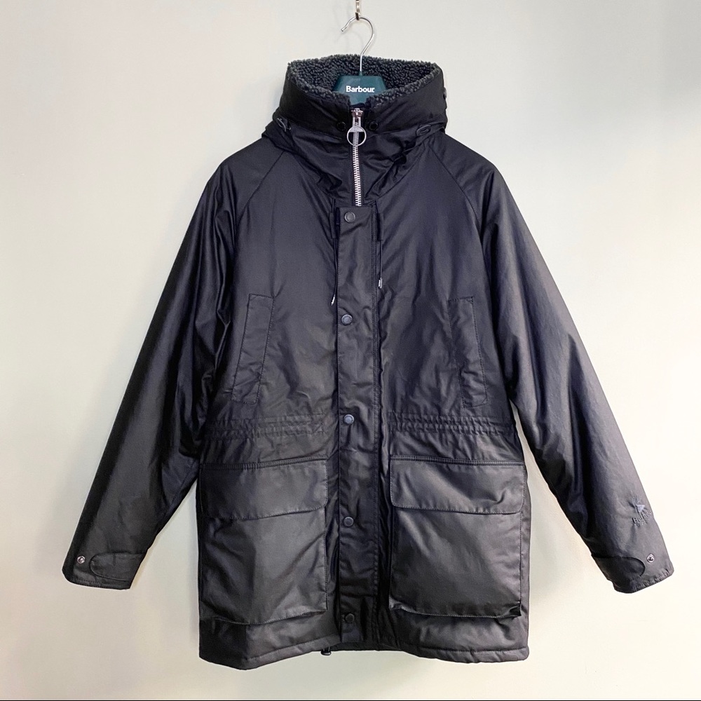 Barbour Fenton Waxed Cotton Hooded Jacket Medium